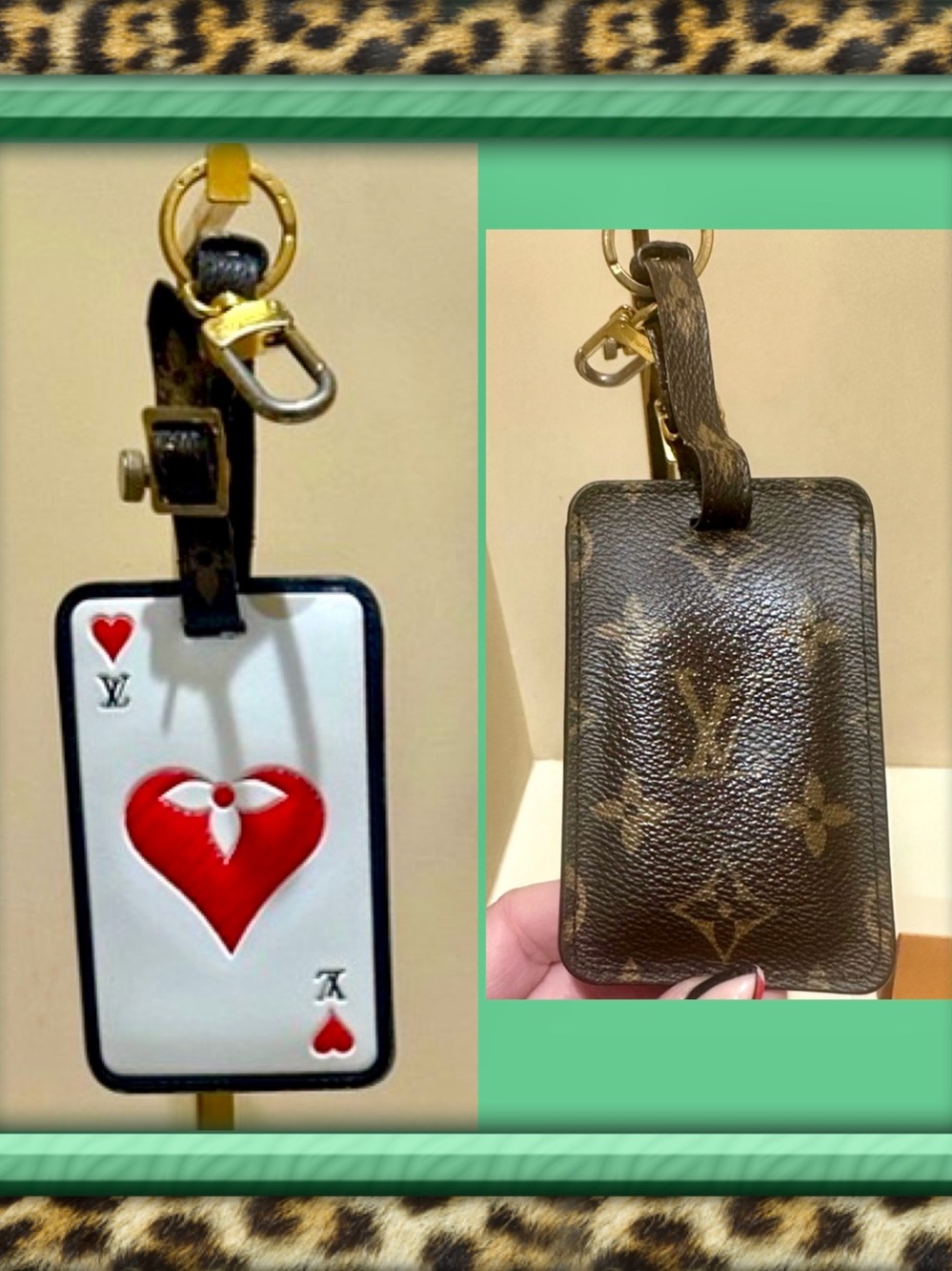👑✅PRICE FIRM✅RARE🔥AUTHENTIC Louis Vuitton Heart Playing Card Luggage Tag